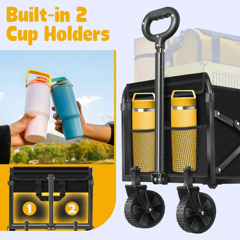 One Step Fold Wagon Cart With 360 Lb Capacity Built For Groceries Camping And Outdoor Gear Ultra Portable Collapsible Cart With Wheels