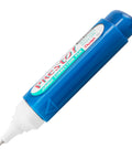 Jumbo Correction Pen With Fine Metal Tip And Flat Barrel Handle For Totally Slick Coverage On Typed Or Printed Paper Two Pack, blue design