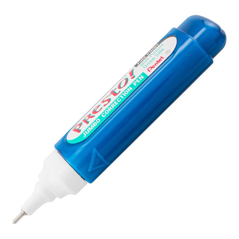 Jumbo Correction Pen With Fine Metal Tip And Flat Barrel Handle For Totally Slick Coverage On Typed Or Printed Paper Two Pack, blue design
