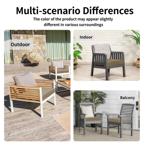 Waterproof Patio Cushion Covers 24x24x4 Inches 4 Pack Non Slip Outdoor Cushion Slipcovers in camel color on patio furniture
