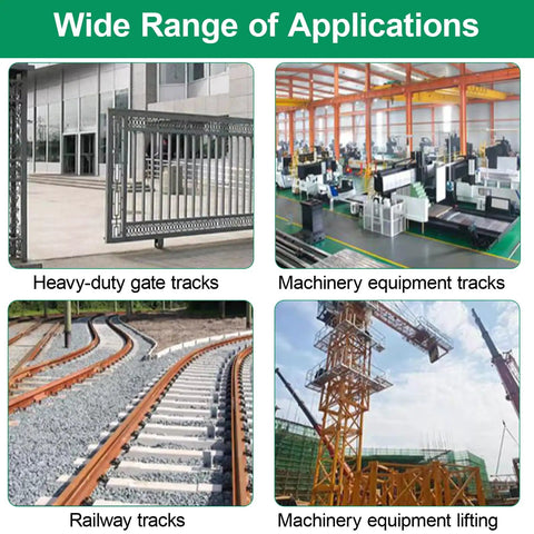 Wide range of applications for Beefy Four Inch Heavy Duty Sliding Gate Rollers Two Pair V Groove Wheels With Double Bearings 3000 Lb Capacity.
