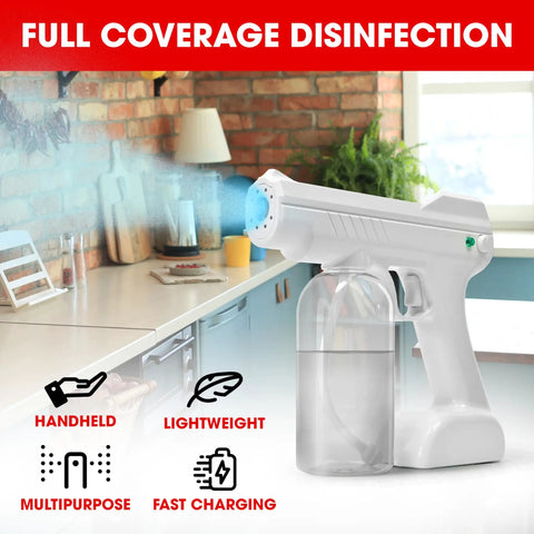 Smooth Operator Handheld Electric Steam Gun Rechargeable Fogger And Vaporizer With Large Bottle for Home Office disinfection in kitchen.