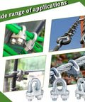 30 Piece One Eighth Inch Galvanized Wire Rope Clamps U Bolt Cable Fasteners in various marine and outdoor rigging applications