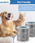 Golden retriever and cat with 2 Pack HP102 Replacement Filter For Vacuum Cleaners Compatible With HP102 for pet-friendly cleaning.
