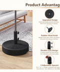 Product advantages of Beefy 70 Lb Weight Heavy Duty Water Fillable Umbrella Base Stand for patio and market tables in living room.