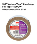 Venture Tape Aluminum Foil Tape 1520CW Silver 48 Mm By 45.7 M 3.2 Mil Cold Weather Adhesive roll front view