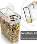 Six Piece Cereal Storage Set With Airtight 4L Plastic Canisters BPA Free For Flour Sugar And Cereal, upgraded sealing system