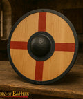 Beefy Hand Forged 12 Gauge Iron Shield Boss Umbo For Reenactment And DIY Shields, 20 Cm Domed Hammered Surface, front view