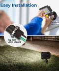 Installation of 20W LED Flood Light Outdoor 2800 Lumens IP65 Waterproof Exterior Security Wall Light, showcasing knuckle mount.