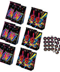 Ice Cream Themed Paper Food Bags With Dope Decorative Stickers, Black Party Packaging For Snacks And Gifts, Easy Organization Pouches