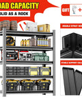 Beefy Heavy Duty 5 Shelf Garage Storage Rack For Home, Workshop And Utility Spaces, Tough Metal Shelving Unit Holds Up To 200 Lbs Per Shelf, 16 Inch Deep By 40 Inch Wide By 78 Inch High