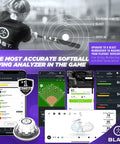 Softball Swing Analyzer And Batting Trainer With Real Time Feedback Swing Metrics Video Capture And Performance Tracking For GEN3 Sensor No Calibration Needed Game Changing app screens and sensor on bat