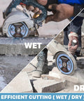 Heavy Duty Segmented Diamond Saw Blade For Smashing Through Tile Concrete Granite And Stone Holds Razor Edge Forever Two Pack with wet and dry cutting demonstration.