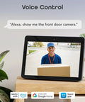 Screen displaying a delivery person captured by 1080p Outdoor Security Camera With Night Vision, Weatherproof, Ideal For Home Surveillance.