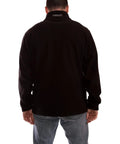 Back view of Worksite Ready High Visibility ANSI Class 3 Jacket With Phase 1 Black Fleece Liner Attached Hood 2X worn by person