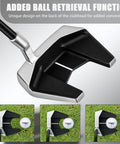 Standing Putter For Men 34 Inch with low CG and high forgiveness, alignment aid, stable stance golf club, 380g head, ball retrieval
