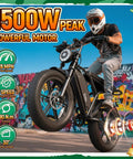 Beast Fat Tire Electric Bike For Adults With 1500W Peak Motor And 60 Mile Range, rider in helmet on all-terrain dirt bike.