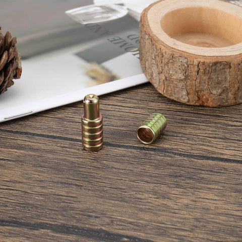 16 Pairs Carbon Steel Model Railway Alignment Dowels For 8 Millimeter Holes Baseboard Dowel Pins on wooden surface