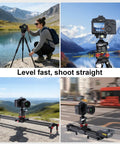 Photographer uses Tripod Leveler Stand With Five Degree Precision Adjustment Bracket for Seestar S50 Panoramic Head outdoors