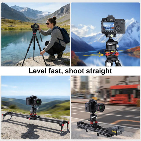 Photographer uses Tripod Leveler Stand With Five Degree Precision Adjustment Bracket for Seestar S50 Panoramic Head outdoors
