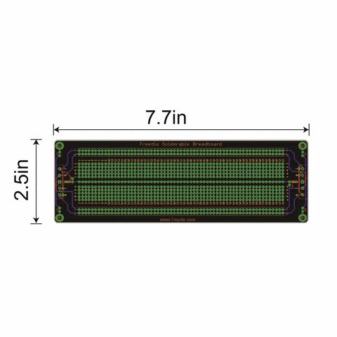Universal Solderable Breadboard PCB Prototype Shield Double Sided Board With Tinned Gold Plated Holes, 7.7x2.5 inches size
