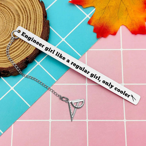 Gearhead Bookmark Gift For Women Who Are Architects Or Mechanical Engineers, A Fun, Practical Gift, featuring engraved text and charm.