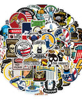 Dope Electrician Stickers Pack For Hard Hats And Everyday Gear 50 Waterproof Vinyl Decals displaying various electrician-themed designs.