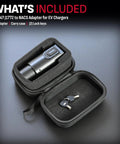 NACS To J1772 EV Charger Adapter For Level 1 And Level 2 Charging, 80 Amps At 250 Volts in case with lock keys included