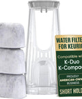 Water Filter Replacement Starter Kit For 2.0 And K Duo Coffee Makers With Short Filter Holder And 3 Pack Cartridges