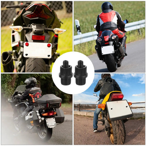 4 Pack 6mm Nylon License Plate Bolts And Nuts Kit With 25mm Screw Length And Universal Thread for motorcycles shown installed.