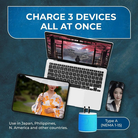 Must Have Travel Type A Plug Adapter For USA Inputs That Works In Japan And Philippines Dual USB Ports Up To Two Point Four Amps