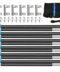 Kickass 15ft Trampoline Replacement Enclosure Poles With Foam Wrapped Safety Net And Heavy Duty Clamps collection of black poles and clamps