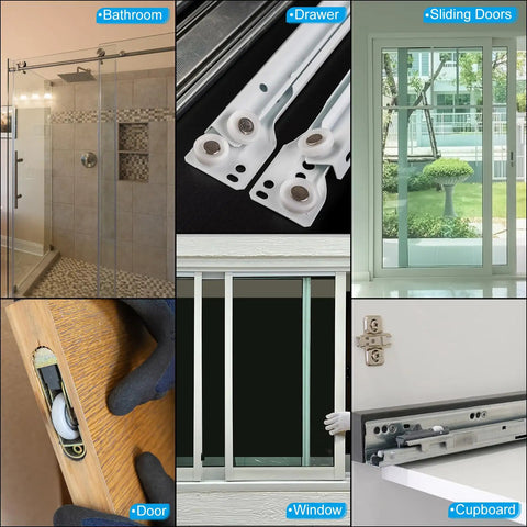 Tough As Nails TPE Rollers 4 Pack With 608ZZ Bearings for smooth gliding in bathroom drawers and sliding doors.