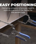 Top Grade Right Angle Corner Clamp With A Slick Quick Slide Pin Tough As Nails Heavy Duty Joint Holder Rock Solid 5 Inch Reach in use.