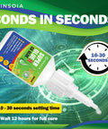 Front view of medium CA glue bottle with white cap, green label, 20 g, Bonds in Seconds