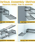 Heavy Duty Wall Mounted Power Tool Organizer 3 Tier Storage Rack For Cordless Drill Tools Strong Wire Mesh Top And Iron Support Space Saving