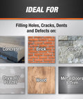 Concrete Repair Patch For Cracks And Mortar In Gray 32 Oz Will Not Sink Or Shrink Pro Grade DIY Friendly cement uses chart
