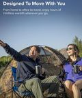 Couple enjoying coffee with a Rechargeable Self Heating Coffee Mug With Adjustable Temperature Control And Charging Base 16 Oz.