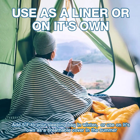 Person in tent using Ultralight Sleeping Bag Liner Travel Sheets And Adult Sleep Sack For Summer Use Ultra Portable Backpacking Size 86.6 By 35.4 Inches And Only 1.2 Lbs Great For Hotels Hostels Camping And Business Trips