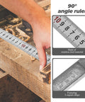 Pro Grade Stainless Steel L Square Measuring Tool For Carpenters And Machinists, 90 Degree Right Angle Ruler in use