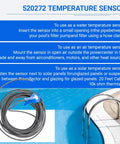 Pool Temperature Sensor Thermistor Replacement Kit for Air Water and Solar Systems 20 Foot Cable 2 Pack shown with poolside instructions