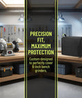 Badass Heavy Duty Bench Grinder Cover Waterproof 600D Polyurethane Dust Protector For 6 To 8 Inch Workbench Motors on display.