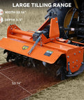 Three Point Rotary Tiller Attachment For 20 To 30HP Tractors 53 Inch Working Width 4.7 Inch Deep PTO Driven At 540 RPM