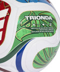 FIFA World Cup 26 Trionda Soccer Ball Size 4 close-up showing printed graphics and textured surface details.