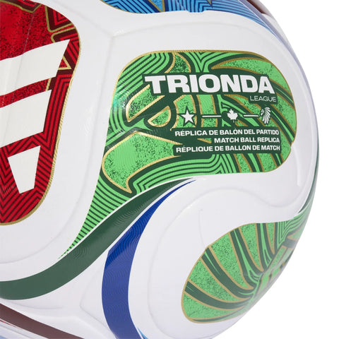 FIFA World Cup 26 Trionda Soccer Ball Size 4 close-up showing printed graphics and textured surface details.