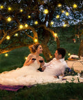 Couple under 262Ft Outdoor G40 LED String Lights Waterproof Patio Lights Connectable UL Listed With 148 Shatterproof Plastic Bulbs