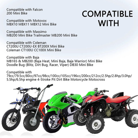 Dope Go Kart And Mini Bike Twist Throttle Cable Kit With Seven Eighths Inch Grips For 22mm Handles, 47 Inch Cable compatibility chart