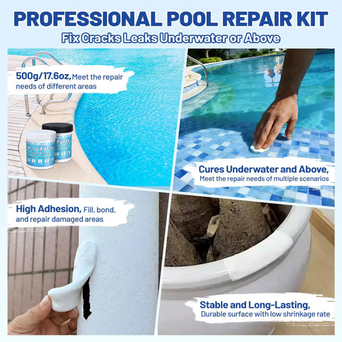 Heavy Duty Two Part Epoxy Pool Putty For Swimming Pool Leaks And Cracks Waterproof Sealant Fast Curing Leak Fix Paste in repair kit.