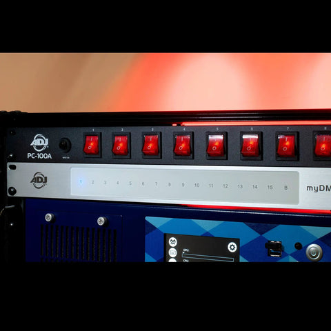8 Outlet Power Center For Single Rack Space With Lighted On Off Switches And 15 Amp Breaker Easy Cable Management