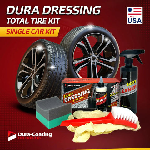 All In One Tire Shine And Cleaner Kit With 16 Ounce Spray For Long Lasting Gloss And Weatherproof Finish, Made In USA